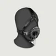 Open Mouth Gag Head Harness mit Plug Stopper - Schwarz