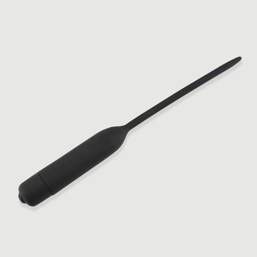200 x 5,5 mm Silikon Vibration 10 Speed Urethral Sound - Schwarz