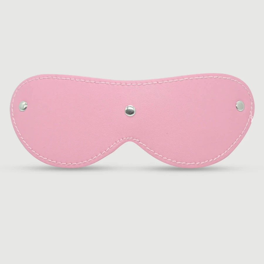 Leder Augenbinde Maske mit Nähten - Rosa