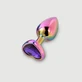 Anal Collection Großer Metall Butt Plug mit Herz-Juwel - Multicolour/Purple