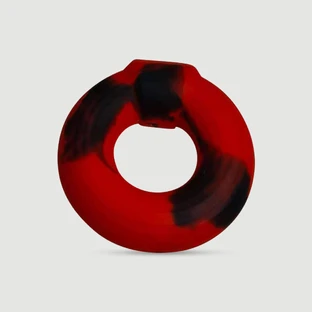Flexibler Fat Liquid Silicone Cock Ring 51 mm - Schwarz/Rot