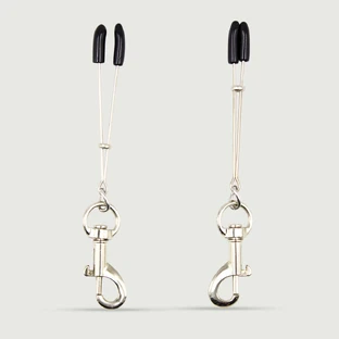Nippelklemmen mit O-Ring und Karabinerhaken - Silber