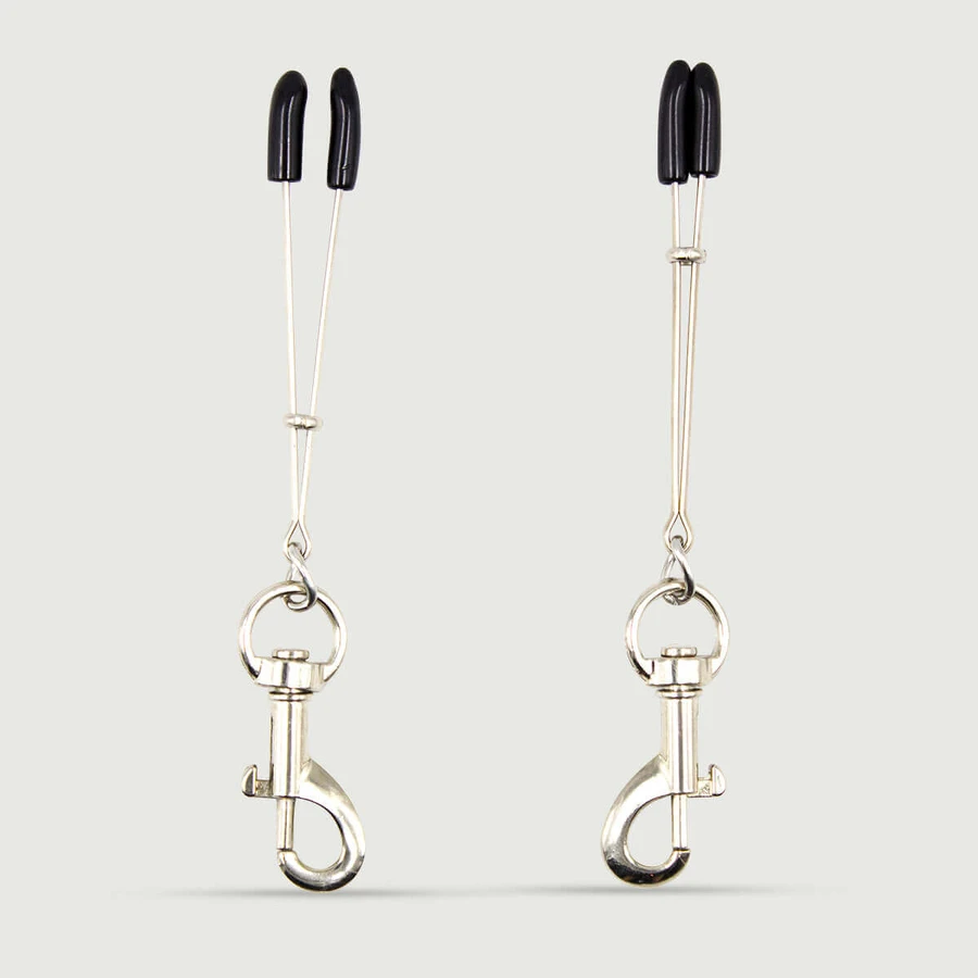 Nippelklemmen mit O-Ring und Karabinerhaken - Silber