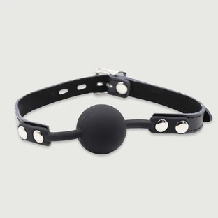 Ball Gag With Soft Strap - Black