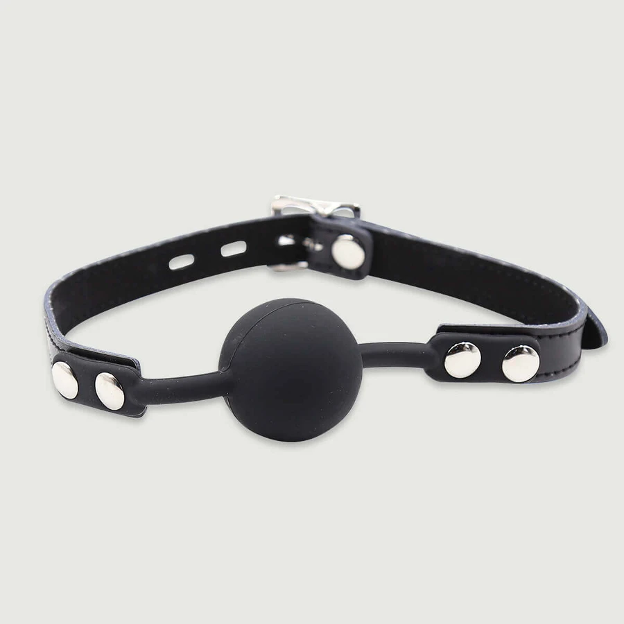 Ball Gag With Soft Strap - Black