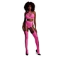 Glow In The Dark Two Piece met Crop Top & Kousen - Roze - Eén Maat