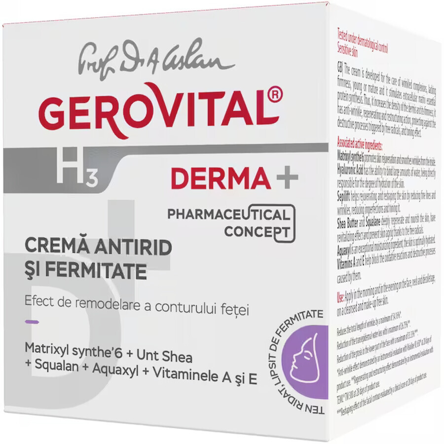 Gerovital H3 Derma+ crème anti-rides et raffermissante, 50 ml, Farmec