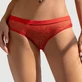 Netted Open Back Hipster Panty - Red - One Size