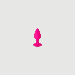 Anal Collection Wavy Small Silicone Butt Plug with Suction Cup - Pink
