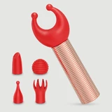 Numi Potente Mini Vibrador con Puntas de Silicona Intercambiables - Naranja