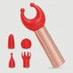 Numi Powerful Mini Vibrator with Interchangeable Silicone Tips - Orange
