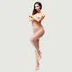 P201 Glimmende panty met open kruis - Naakt - XX-Large