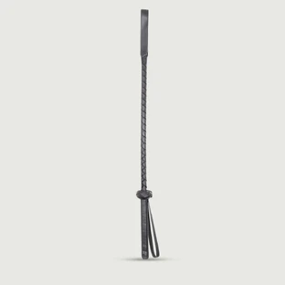 Raccolta in pelle con stelo intrecciato e punta spaccata 45 cm - Nero