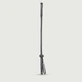 Leather Crop With Braided Stem &amp; Split Tip 45 cm - Black