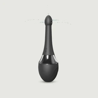 Ducha anal vibradora de silicona Mate Pro - Negra