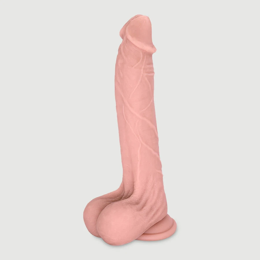 Vander 22,5cm Gode réaliste en silicone avec boules et ventouse - Chair