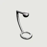 Metalen buttplug met C-ring 55/30 mm - Zilver
