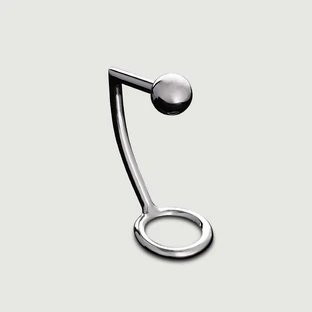 Intruder Metal Butt Plug with C-Ring 55/30 mm - Silver
