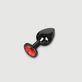 Anal Collection Medium Butt Plug mit rundem Schmuckstück - Schwarz/Rot