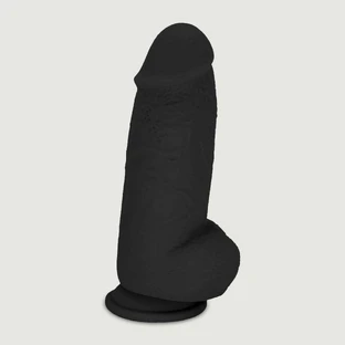 Jimbo 20,5 cm dikke realistische siliconen dildo met ballen & zuignap - Zwart