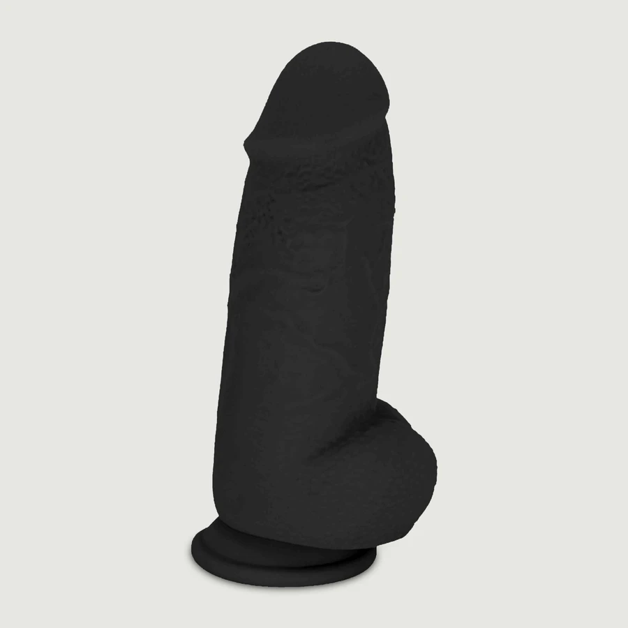 Jimbo 20,5 cm dikke realistische siliconen dildo met ballen & zuignap - Zwart