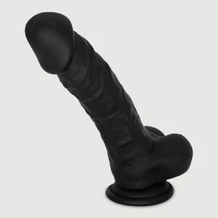 Troy 21 cm Silicone Realistische Dildo met Ballen & Zuignap - Zwart