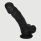 Troy 21 cm Silicone Realistische Dildo met Ballen & Zuignap - Zwart