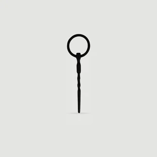 Tapón uretral de silicona 136 x 5 mm con anillo - Negro