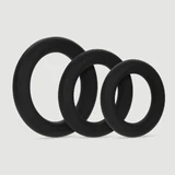 Forto F-61 Anillo para el pene de silicona líquida de 3 piezas - Negro