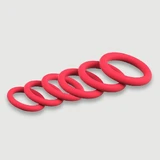 Male Collection Set de inele rotunde flexibile din silicon pentru penis - roșu