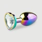 Anal Collection Small Metal Butt Plug with Heart Jewel - Multicolour/Transparent