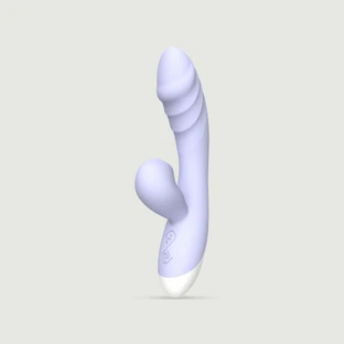 Tabitha gebogene Silikon Rabbit Vibrator mit Klitoris-Sauger - lila