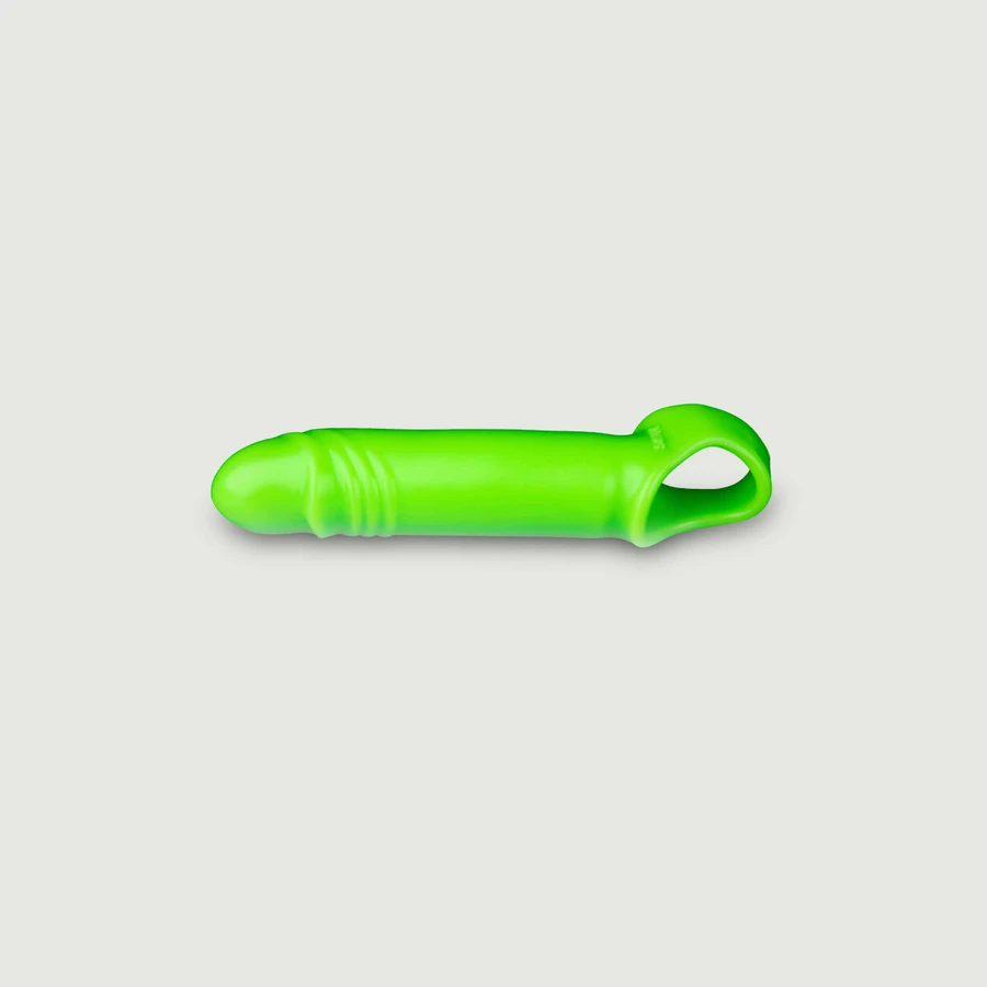Funda para el pene elástica y lisa que brilla en la oscuridad - Verde