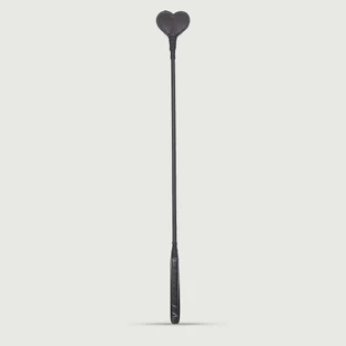 Crop en cuir avec tige flexible 60 cm - Noir