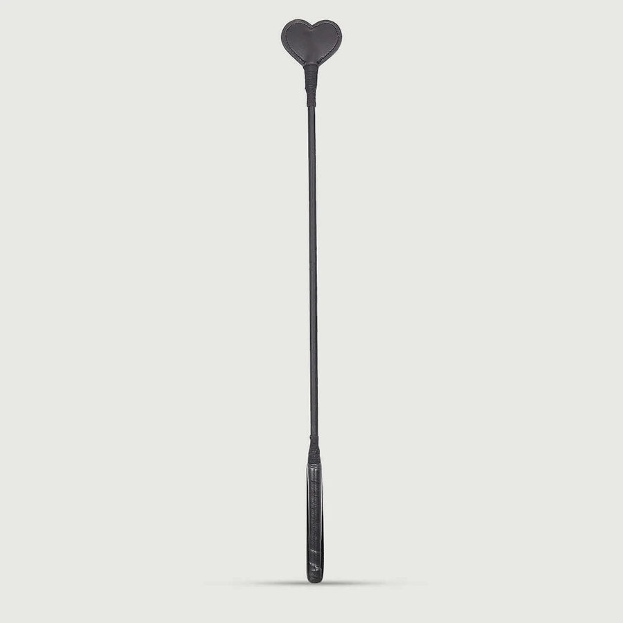 Crop en cuir avec tige flexible 60 cm - Noir
