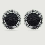 Satin Nipple Covers With Lace - Black