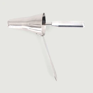 Metall-Analspekulum mit Griff 8 x 5 cm - Silber