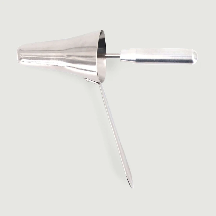 Speculum anale in metallo con impugnatura 8 x 5 cm - Argento