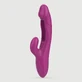 Vibrator cu iepure curbat din silicon cu G-Slapping - roz