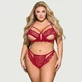 Tallas grandes Exquisite Lace Appeal Deep V Mini Temptation Bra Set - Rojo - Large/X-Large