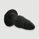 Anal Beginner's Small Ribbed Vibrating Silicone Butt Plug No.2 - Black