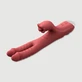 Zwei Finger Schönheit Silikon Kaninchen Vibrator mit Klitoris Zunge Stimulator - Rot
