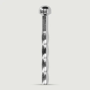 Geribbelde hol klinkende penis plug 5 mm - Zilver