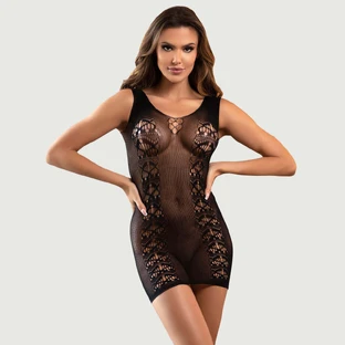 Body sans manches en résille haute élasticité - Noir - Taille unique
