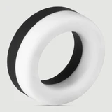 Forto F-19 2 Tone Silicone Cock Ring - Blanco/negro