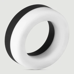 Forto F-19 2 Tone Silikon Cock Ring - Weiß/Schwarz