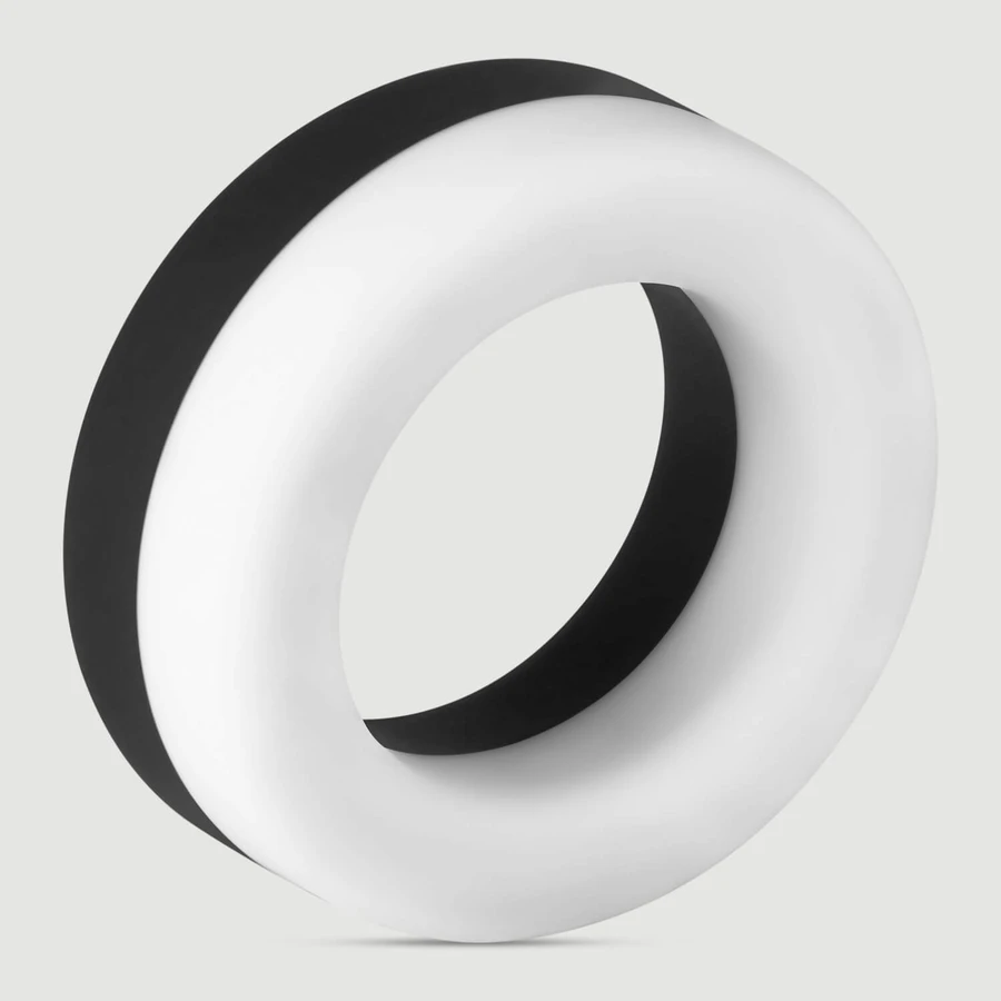 Forto F-19 2 Tone Silikon Cock Ring - Weiß/Schwarz
