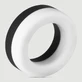 Forto F-19 2 Tone Silicone Cock Ring - Blanco/negro