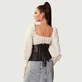 14-delig Raster Korset & Panty Duo Chic Stijl - Zwart - Large