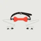 Silicone Bone Gag With Nipple Clamps - Red
